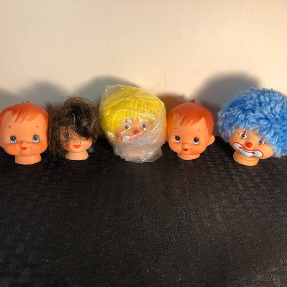 Vintage Lot of  5 Doll heads plastic rubber - Picture 4 of 12